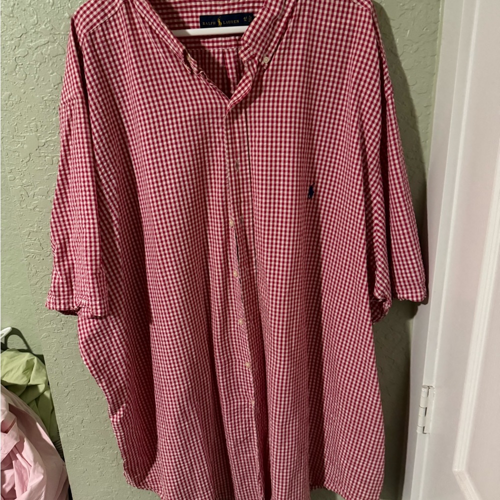 Ralph Lauren Red Casual Button Down Shirt by
